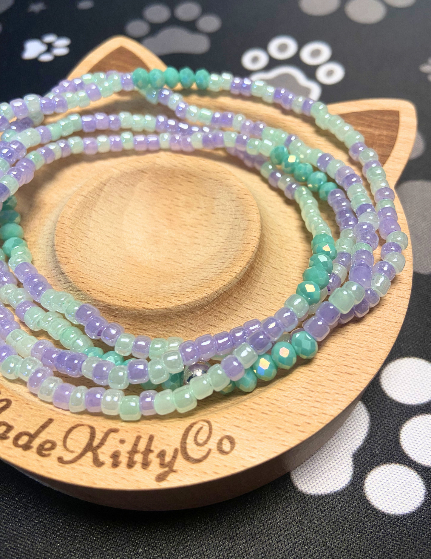 Mermaid Inspired Seed Bead Stretch Wrap Bracelet