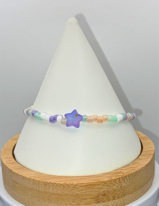 Seed Bead Star Stretch Bracelet