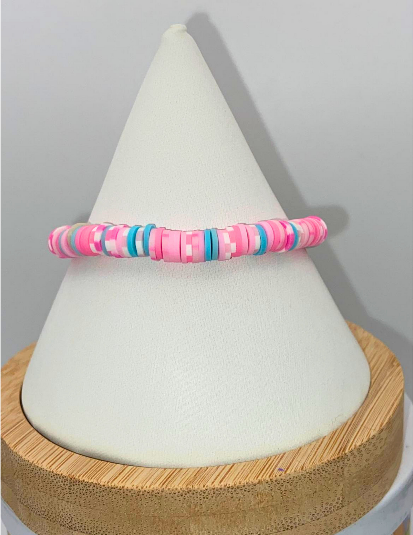 Rainbow Clay Stretch Bracelet